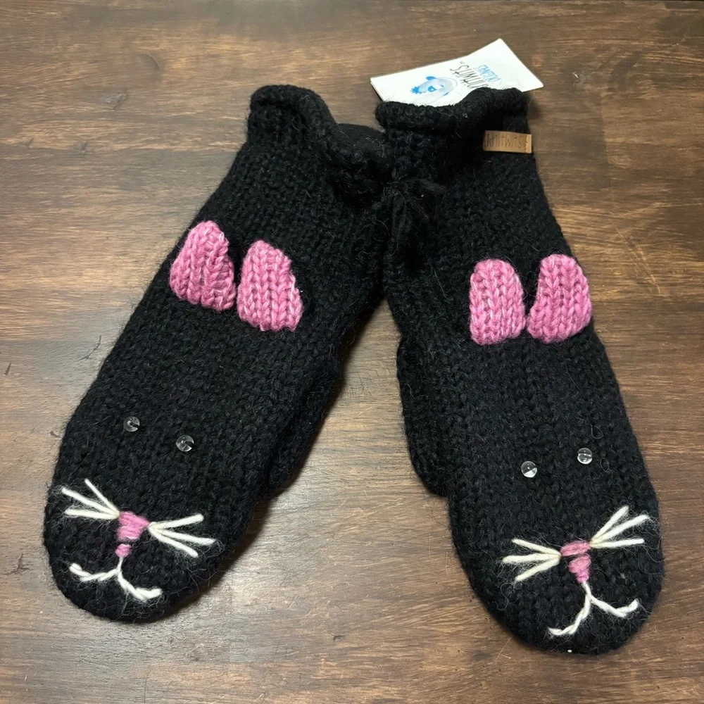 Kids Knit Mittens & Matching Hat